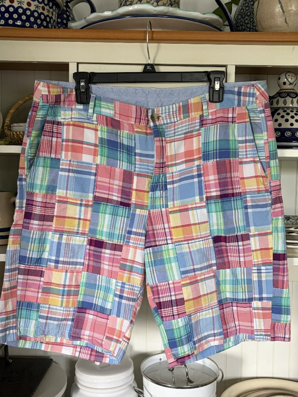 L.L. Bean Women's shorts Size 16 Multicolor Patchwork Madras Favorite Fit